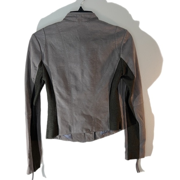 EUC FREE PEOPLE Vegan Bomber Jacket Mock Neck - Taupe Color Zip Jacket 0 - Picture 3 of 10